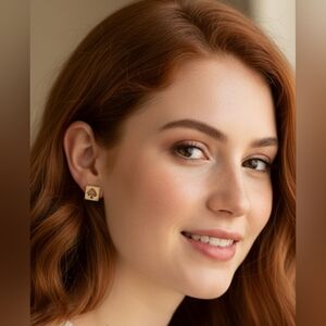 Spade Punch Out Gold-Toned Earrings